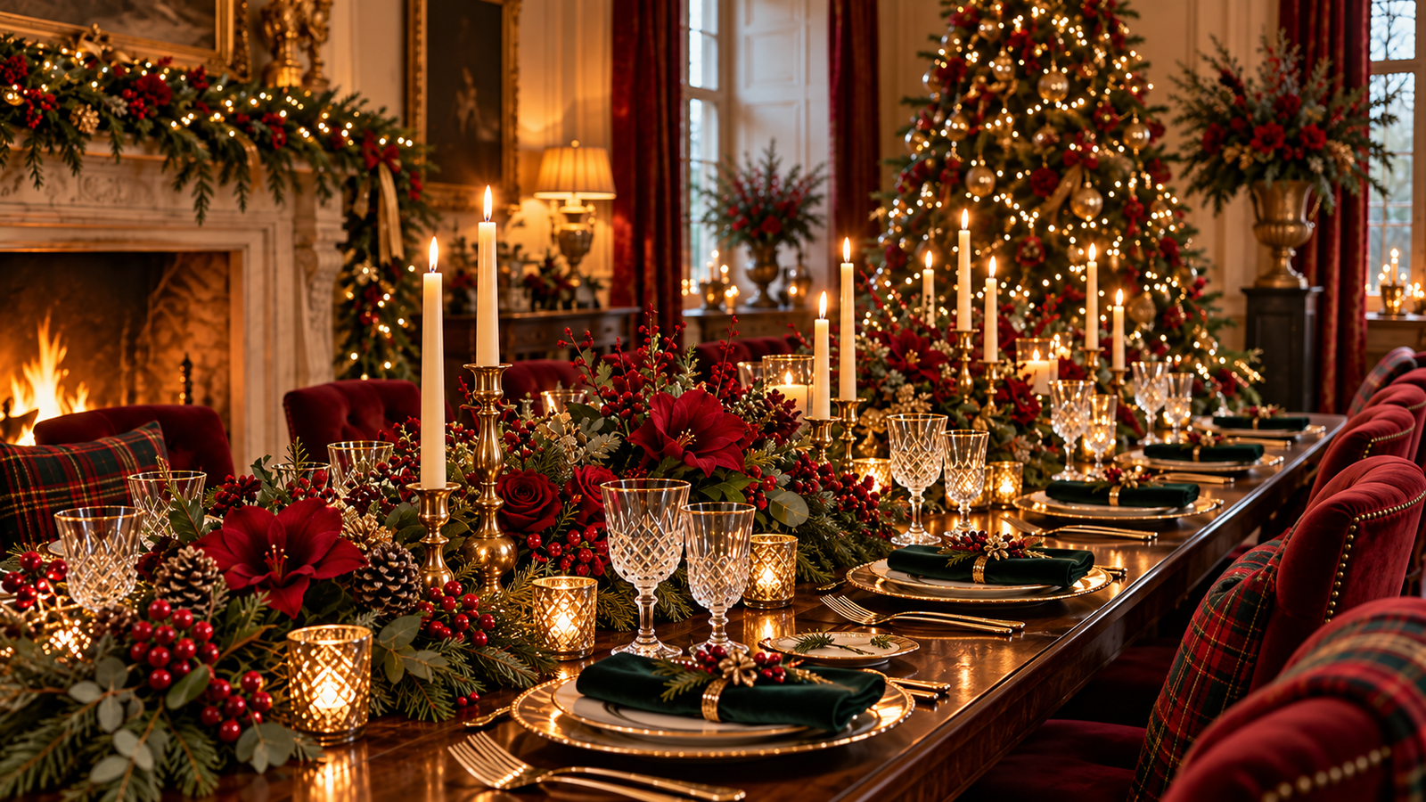 Opulent Christmas Banquet by Candlelight